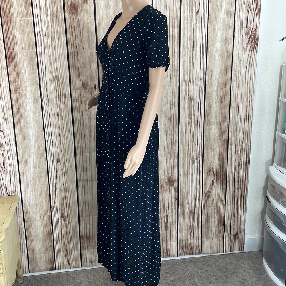 Miss Selfridge Black Dress w/White Polka Dots - Size 10 - Picture 5 of 7